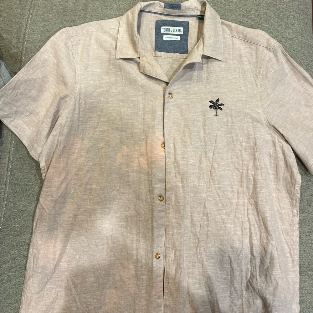 Tenth + Ocean Beige Short Sleeve Shirt